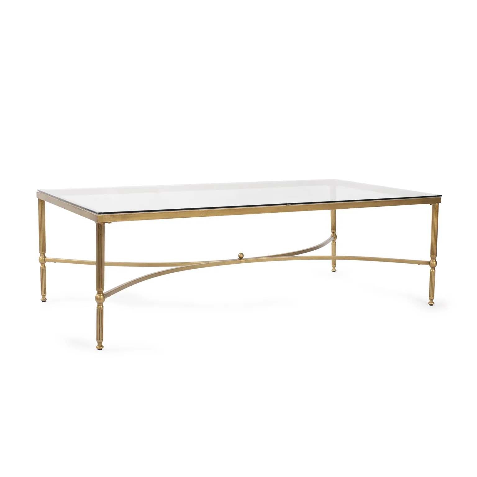 Howard Elliott Bonnifait Antique Gold Rectangular Coffee Table 170071
