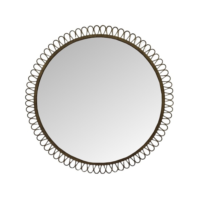 Howard Elliott Squiggle Round Mirror Bronze 170191