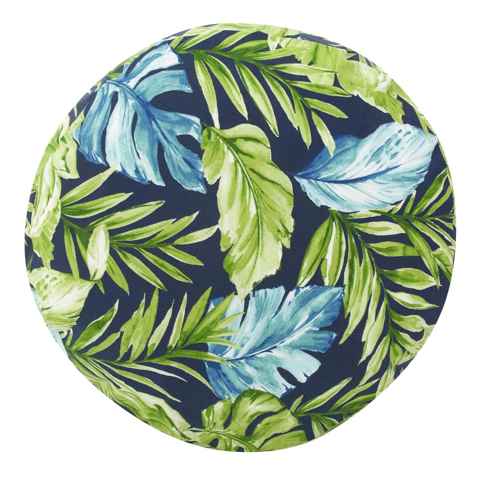 Howard Elliott Outdoor Round Foot Pouf Cardoon Indigo Q871-1275
