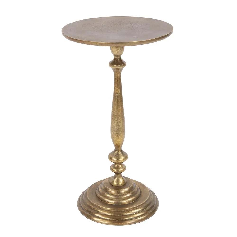 Howard Elliott Candlestick Antique Brass Martini Table 230034