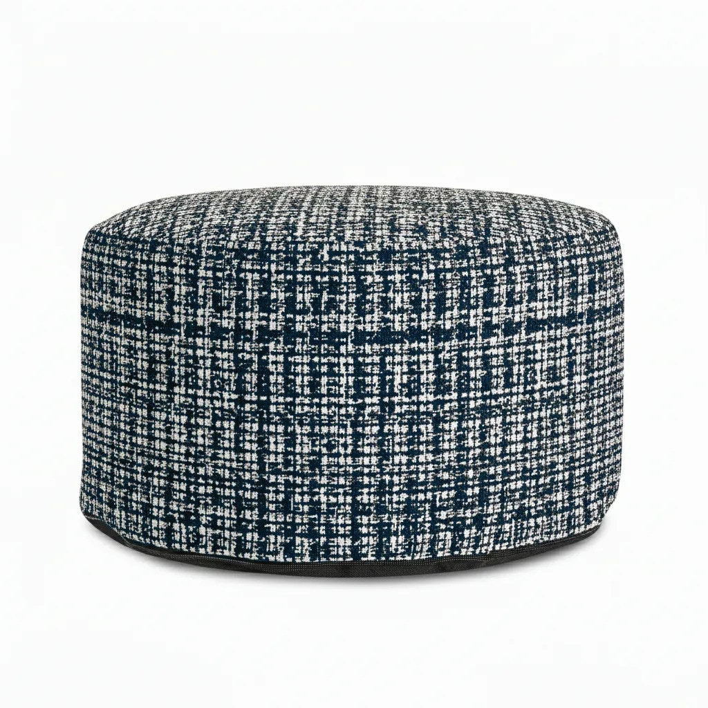 Howard Elliott Milos Navy Indoor Outdoor Short Pouf Q871-1388
