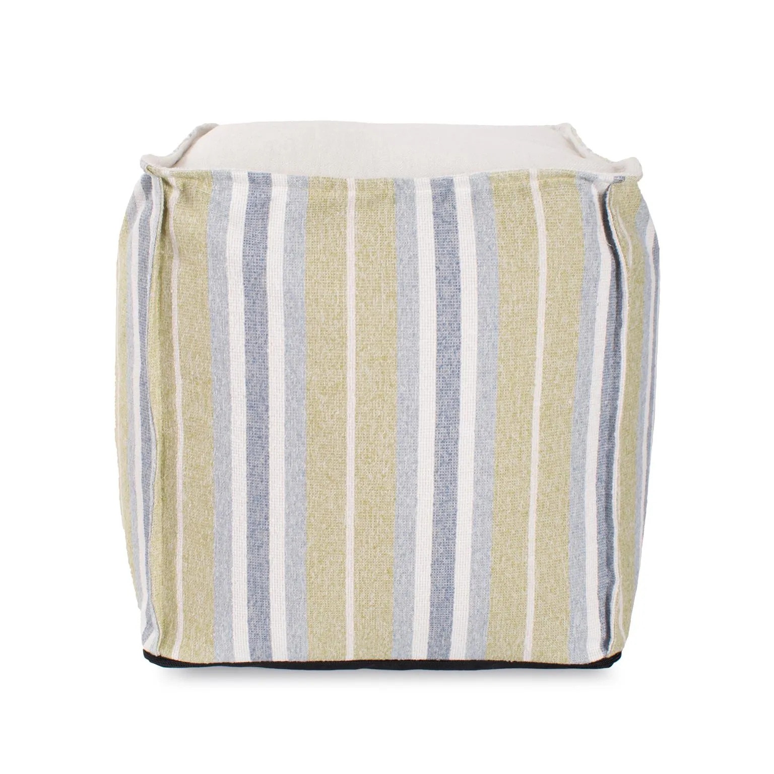 Howard Elliott Tall Square Indoor/Outdoor Pouf Dune Moss Q873-1351