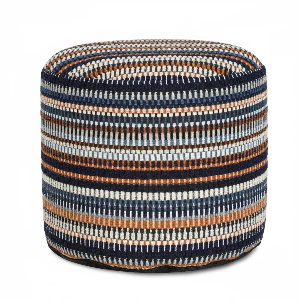 Howard Elliott Captiva Navy Indoor Outdoor Pouf Q872-1389
