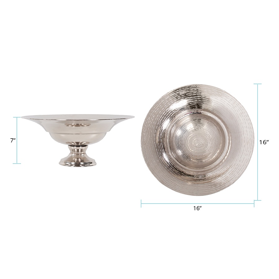 Howard Elliott The Hammered Em Dash Wide Rim Shallow Bowl, Large 35327