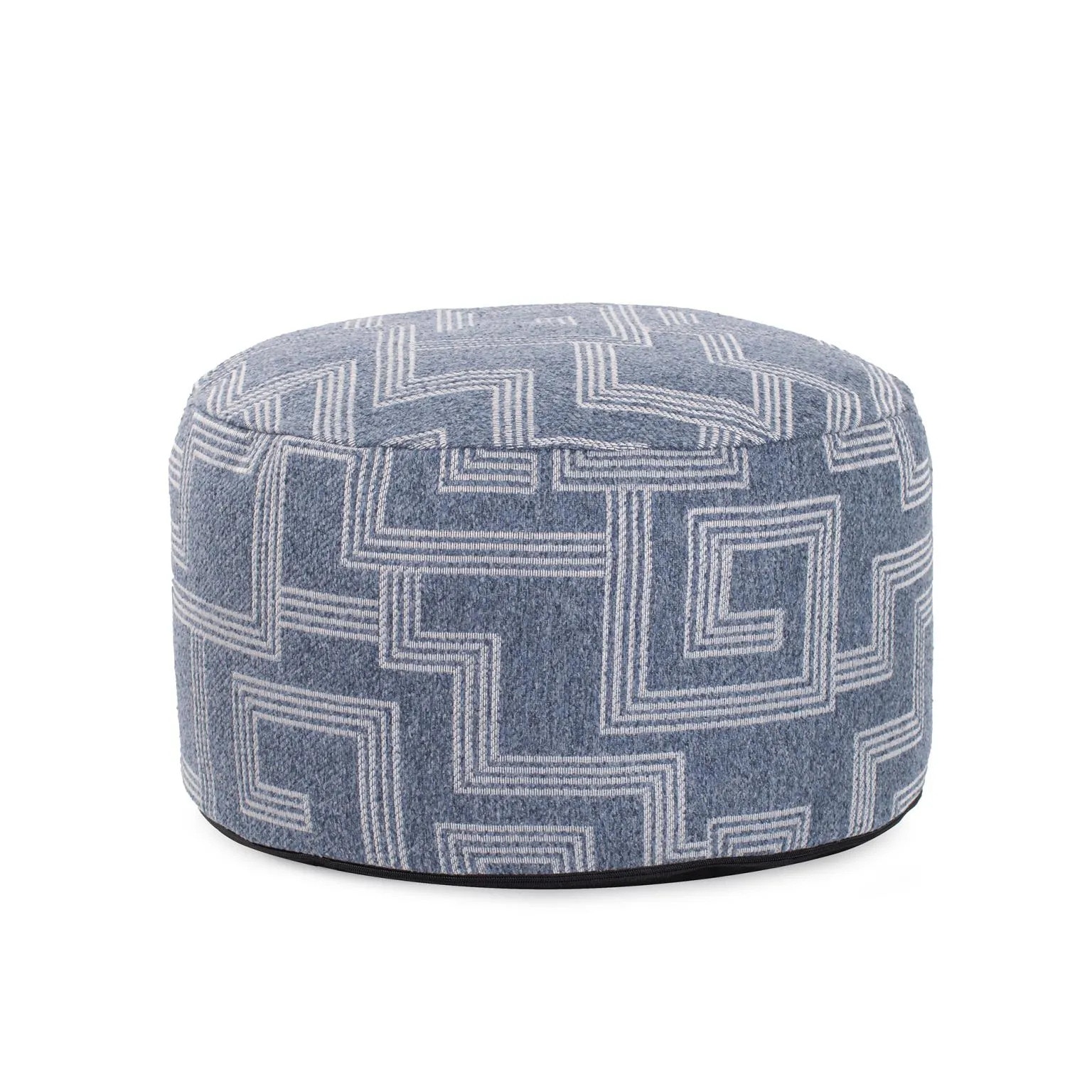 Howard Elliott Short Indoor/Outdoor Pouf Syros Denim Q871-1354