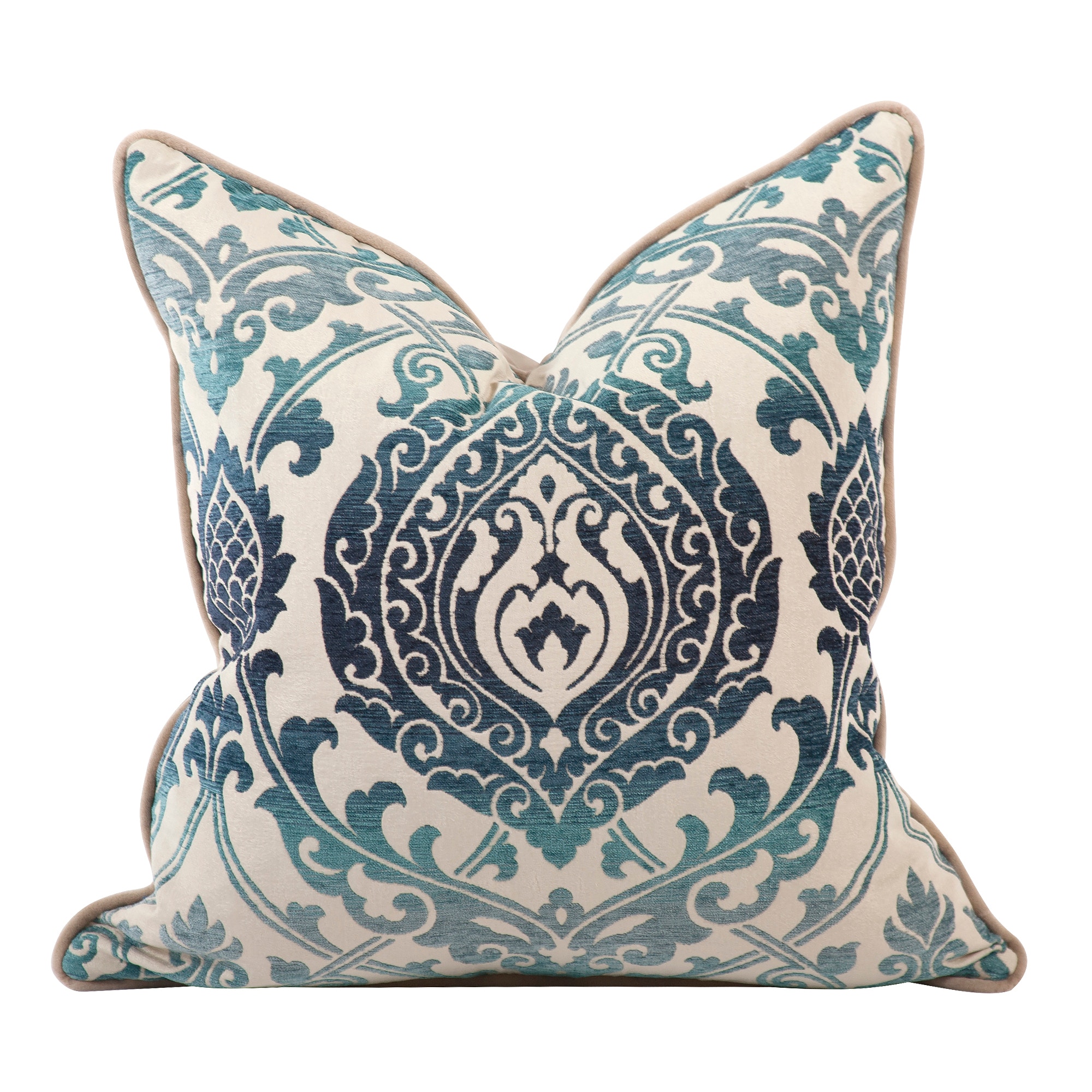 Howard Elliott 20 x 20 Pillow Damask Indigo - Down Insert 2-365F