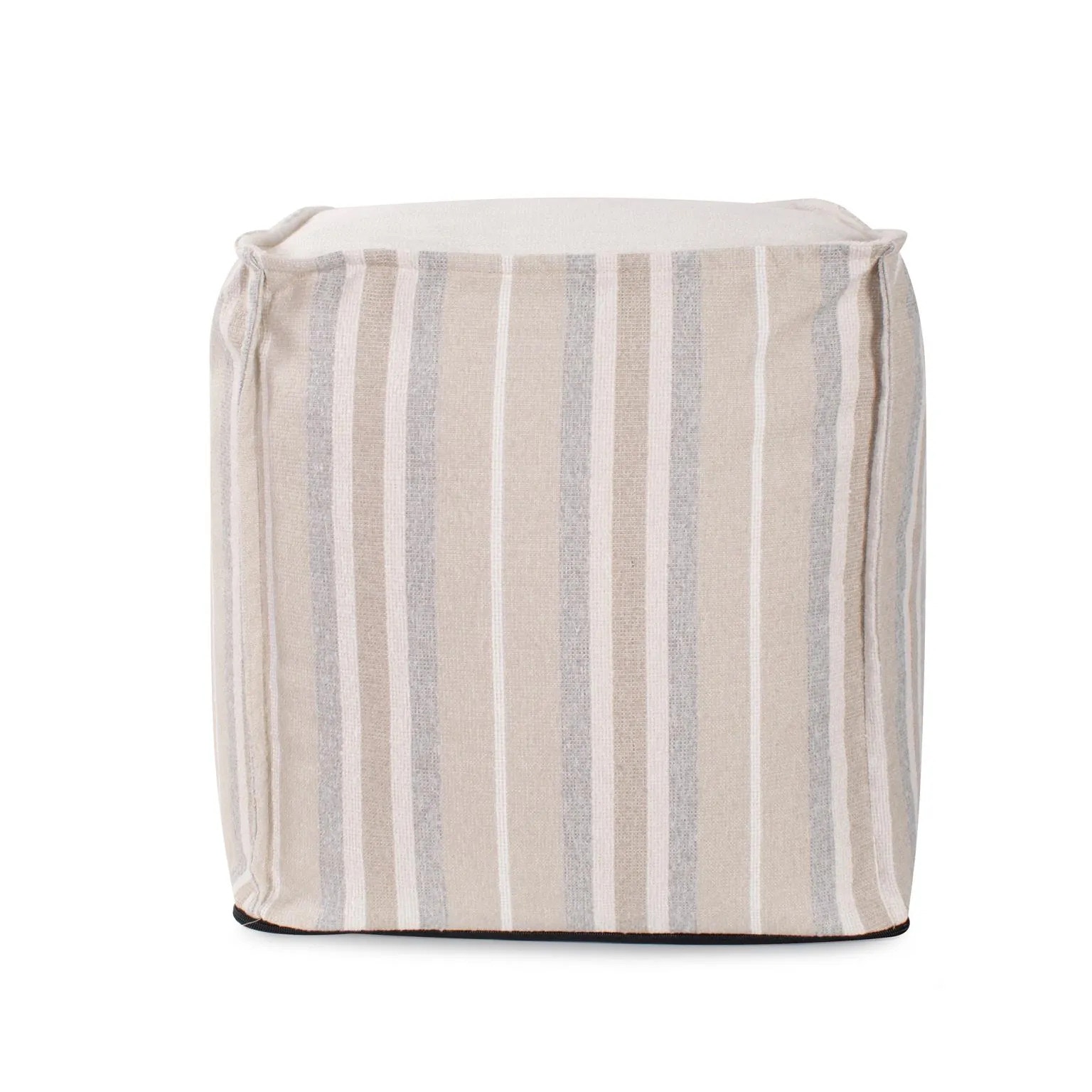 Howard Elliott Tall Square Indoor/Outdoor Pouf Dune Sand Q873-1349