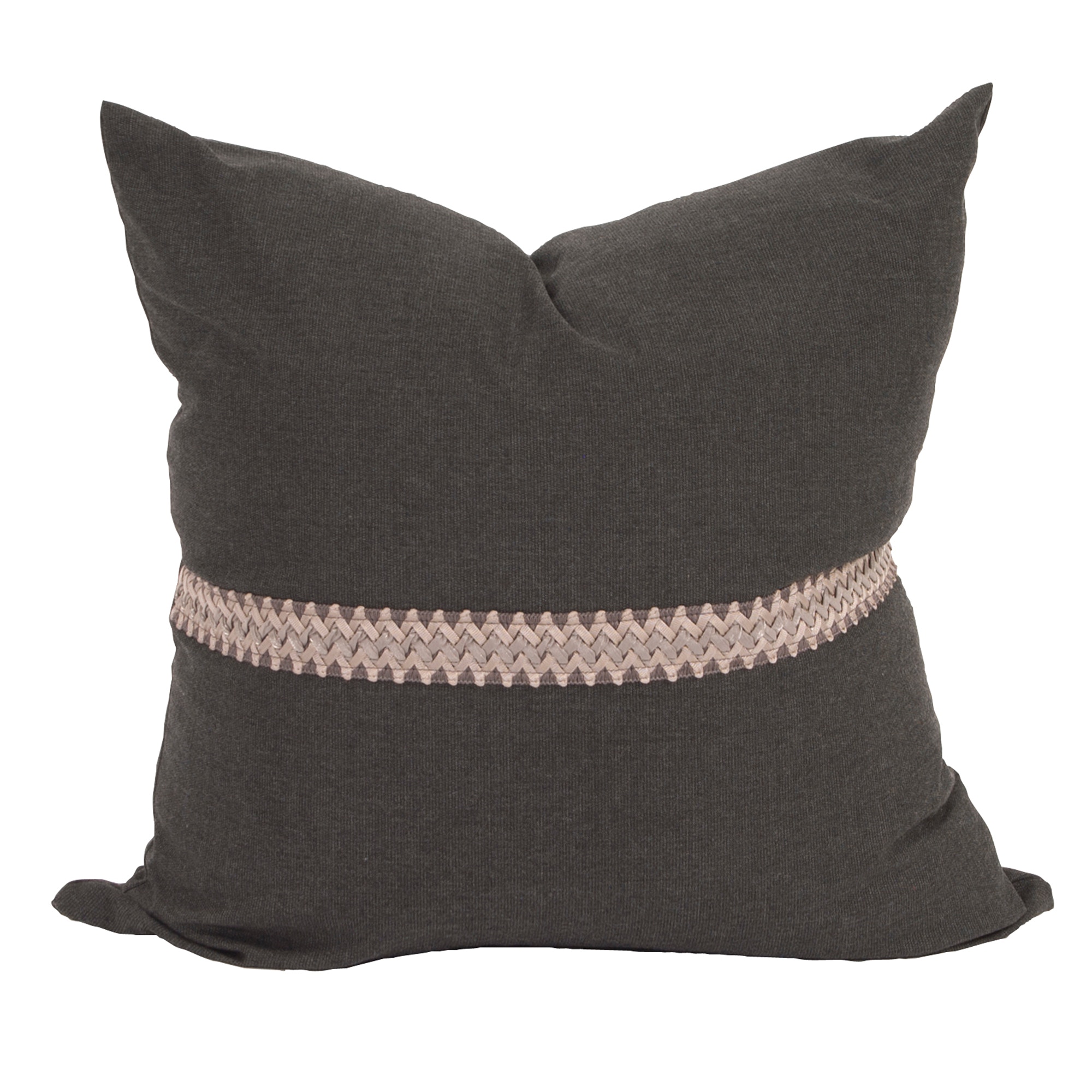 Howard Elliott 24 x 24 Pillow Seascape Charcoal with Deco Trim - Down Insert 3-460F