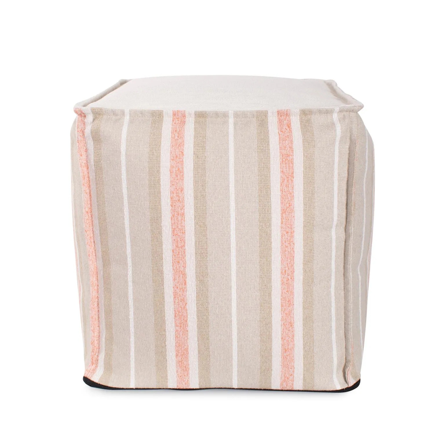 Howard Elliott Tall Square Indoor/Outdoor Pouf Dune Terra Q873-1350