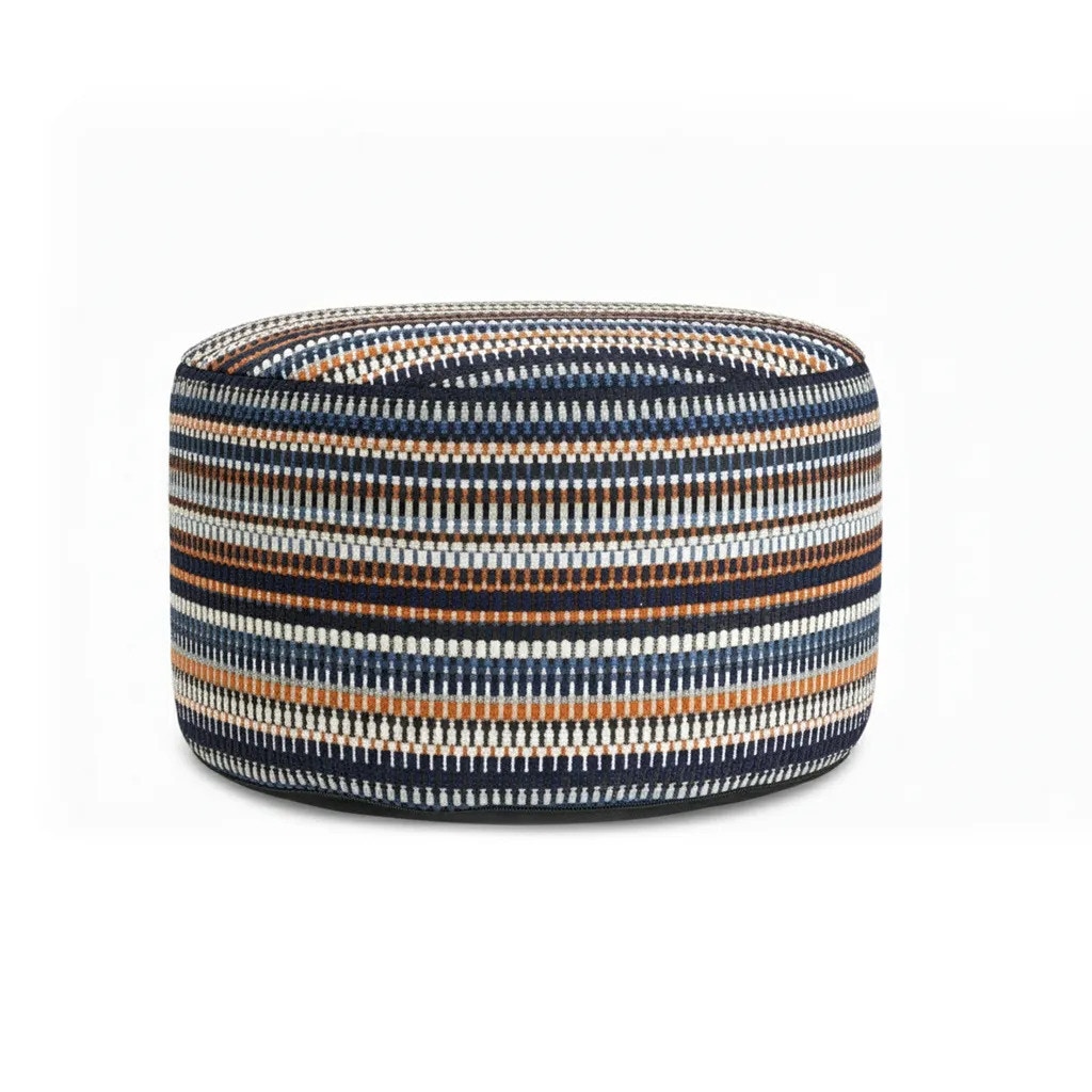 Howard Elliott Captiva Navy Indoor Outdoor Short Pouf Q871-1389