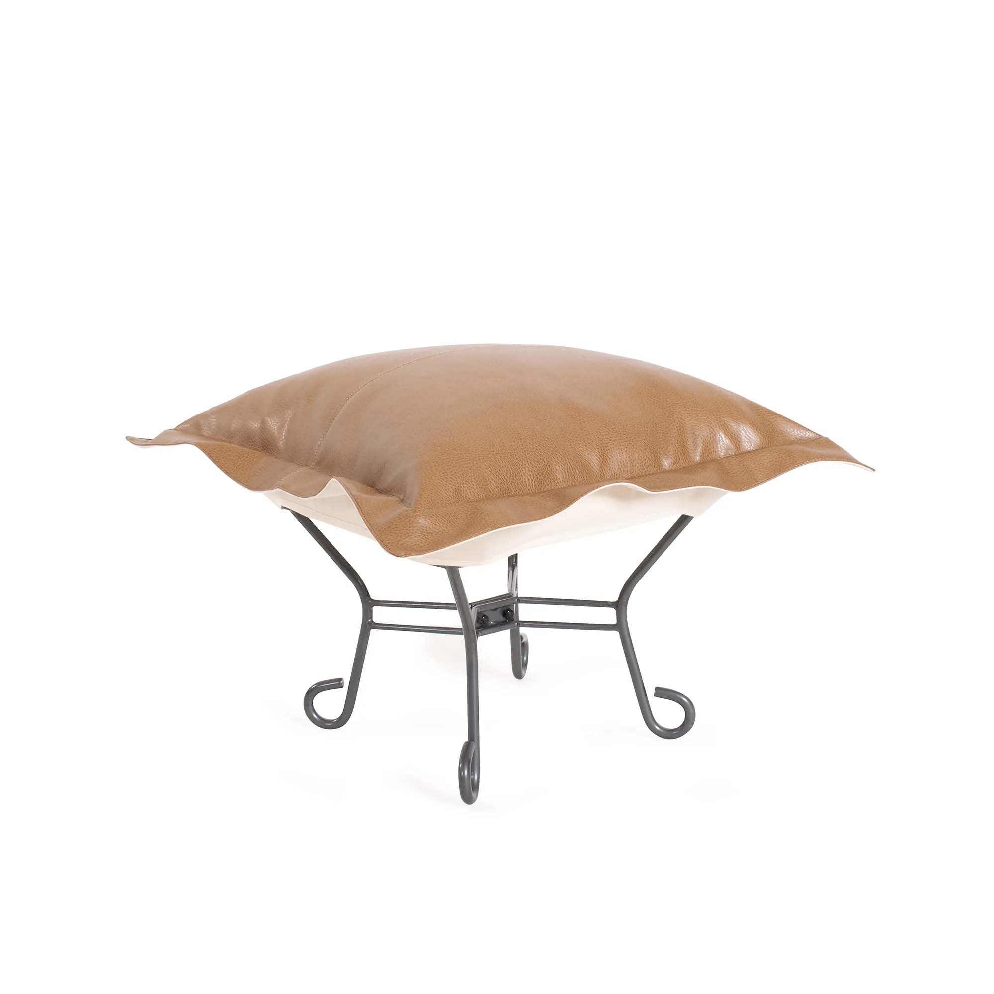 Howard Elliott Scroll Puff Ottoman Avanti Bronze Titanium Frame 510-191