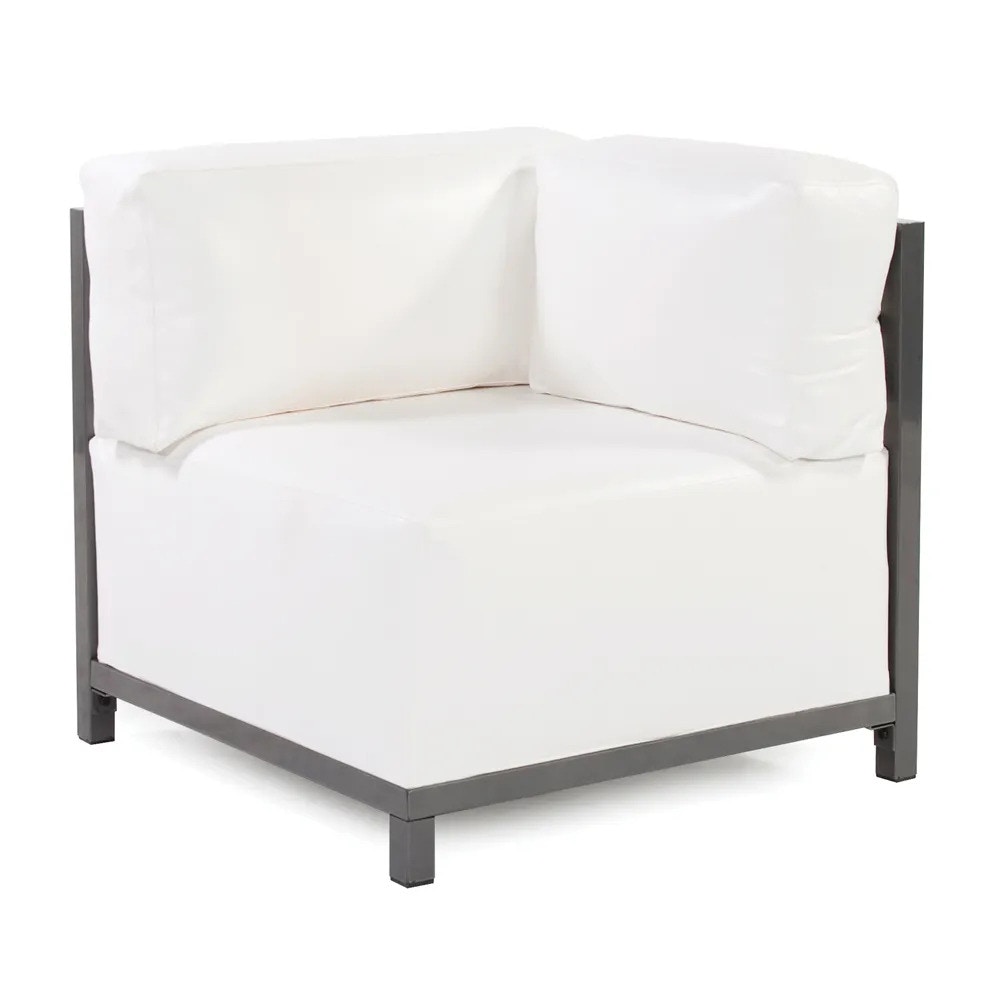 Howard Elliott Axis Corner Chair Atlantis White Titanium Frame KQ921T-944