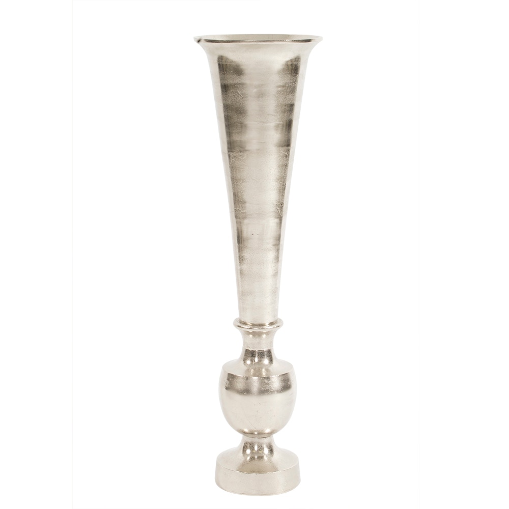 Howard Elliott Oversized Flared Silver Aluminum Vase, Large 35099