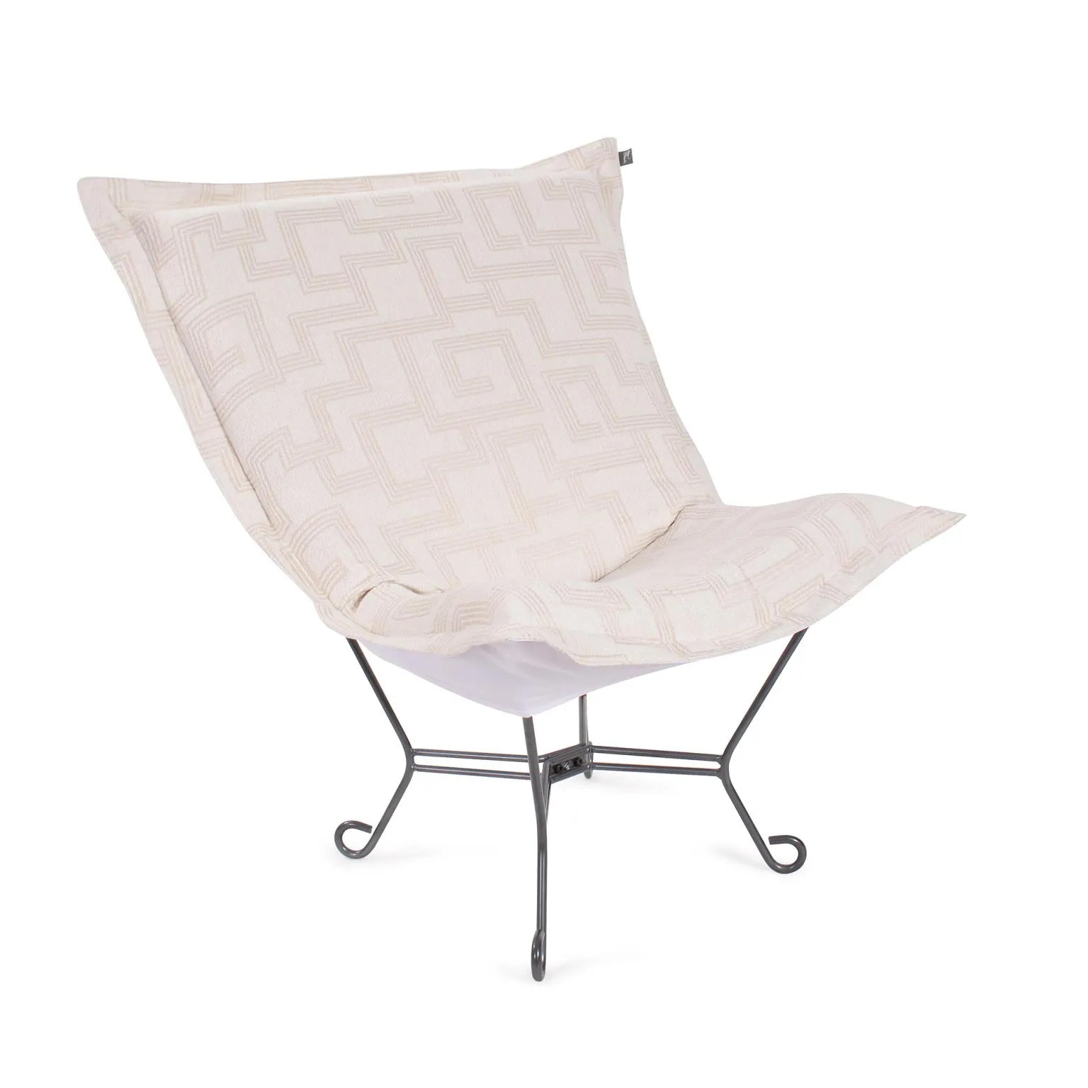 Howard Elliott Indoor/Outdoor Puff Scroll Chair Syros Natural Q500-1352