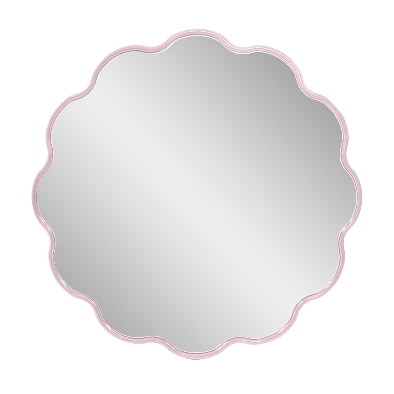 Howard Elliott Kushi Round Scalloped Edge Mirror in Glossy Lilac 66061LI
