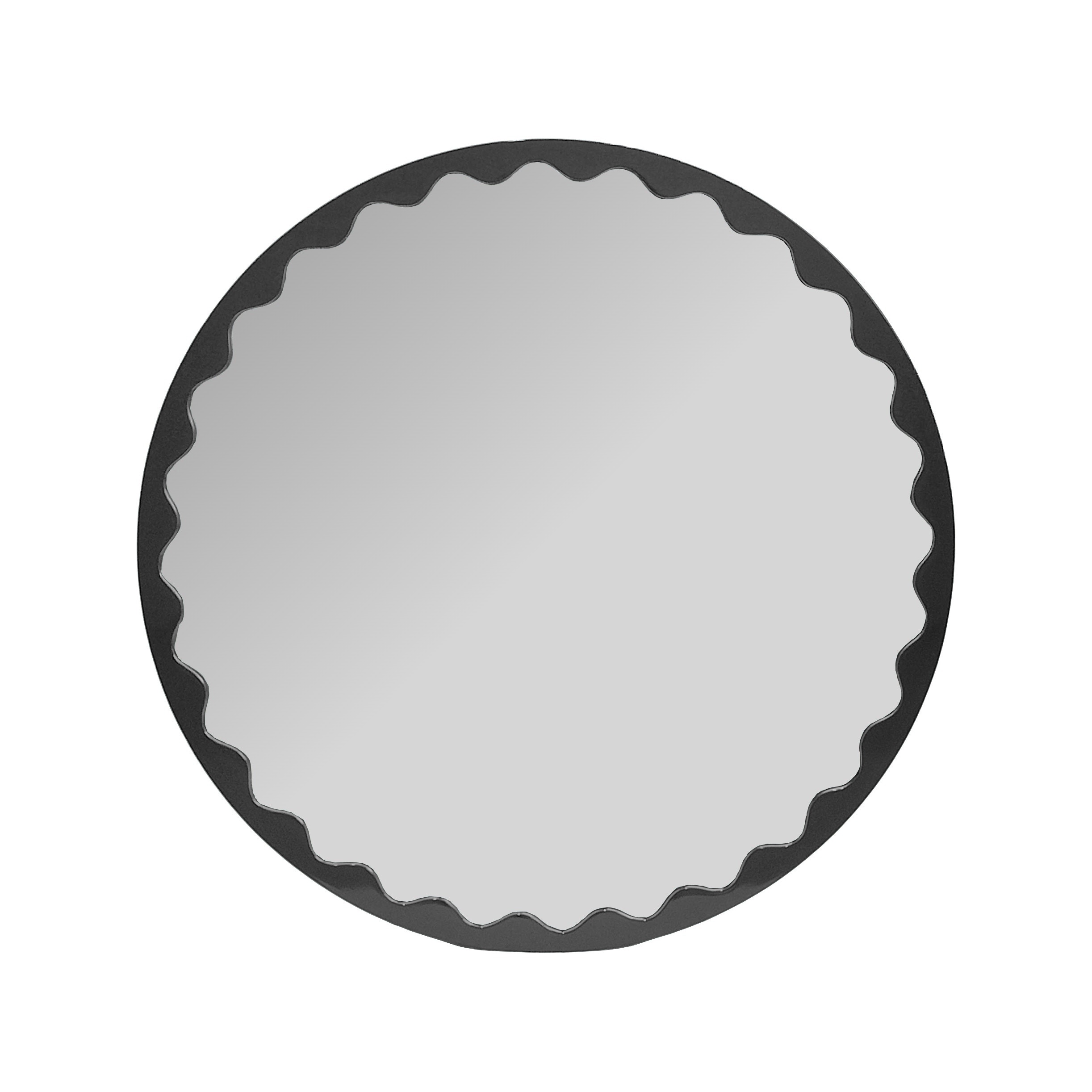 Howard Elliott Santosh Round Glossy Black Mirror 66139BL