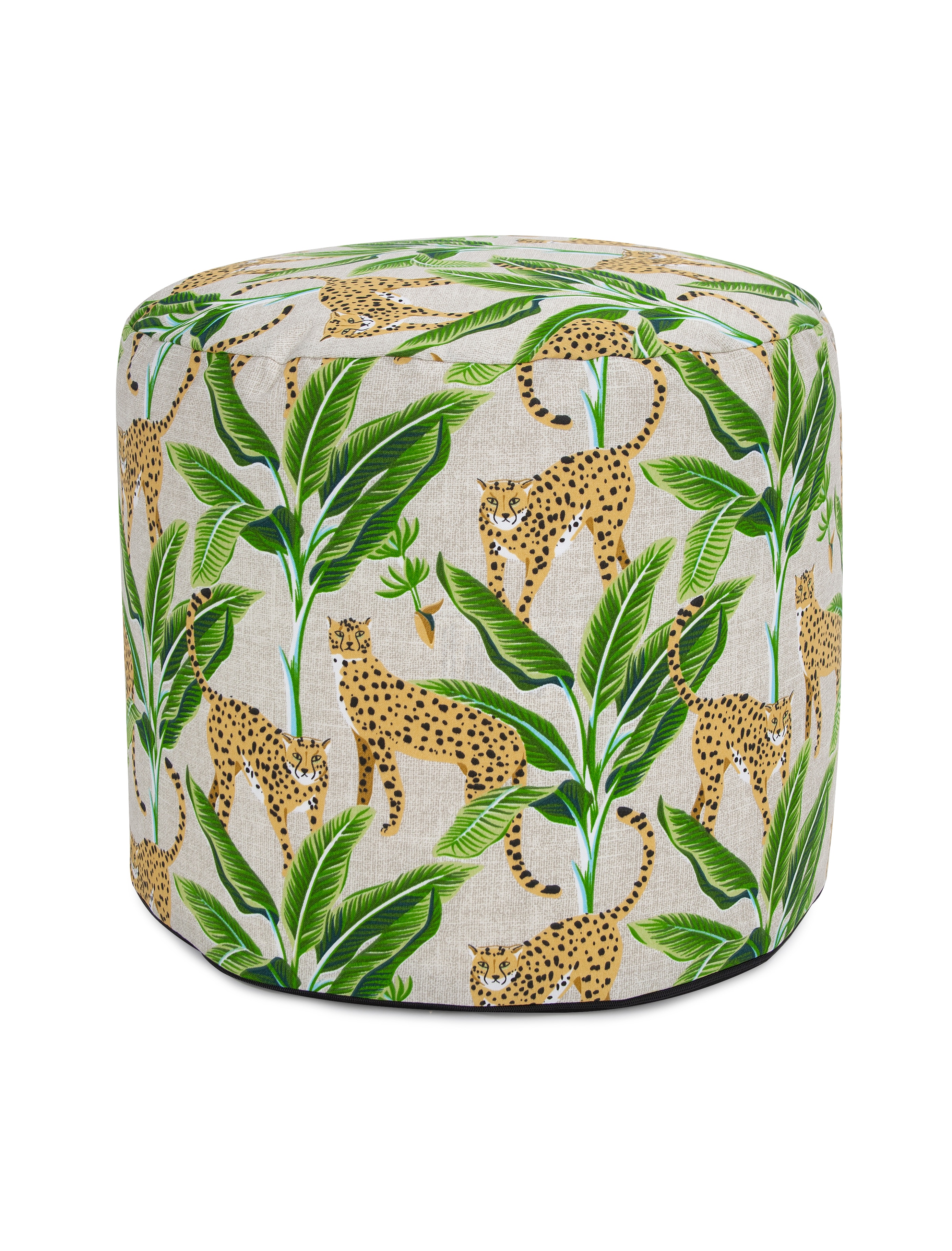 Howard Elliott Outdoor Round Tall Pouf Safari Natural Q872-1278