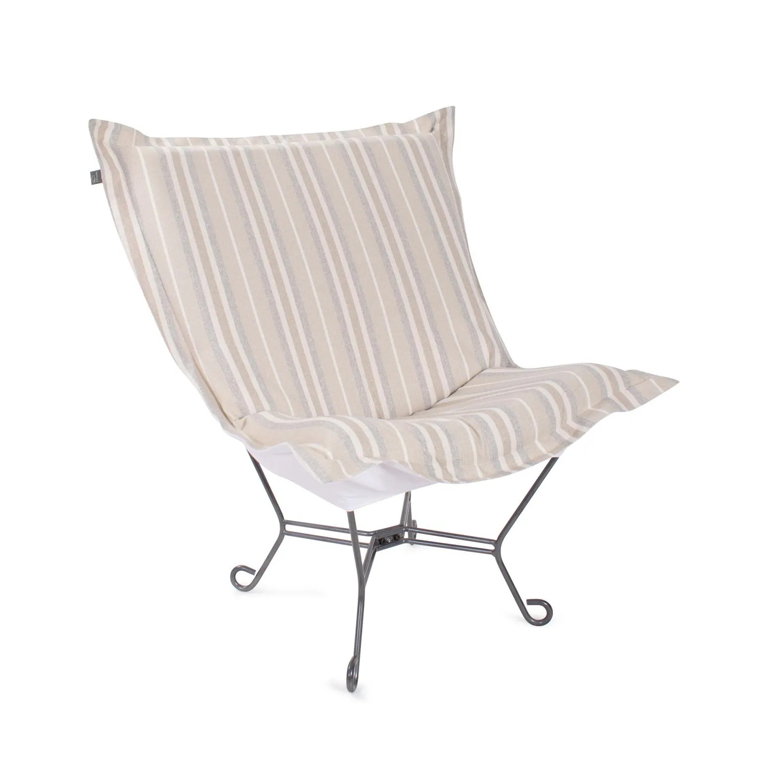 Howard Elliott Indoor/Outdoor Puff Scroll Chair Dune Sand Q500-1349