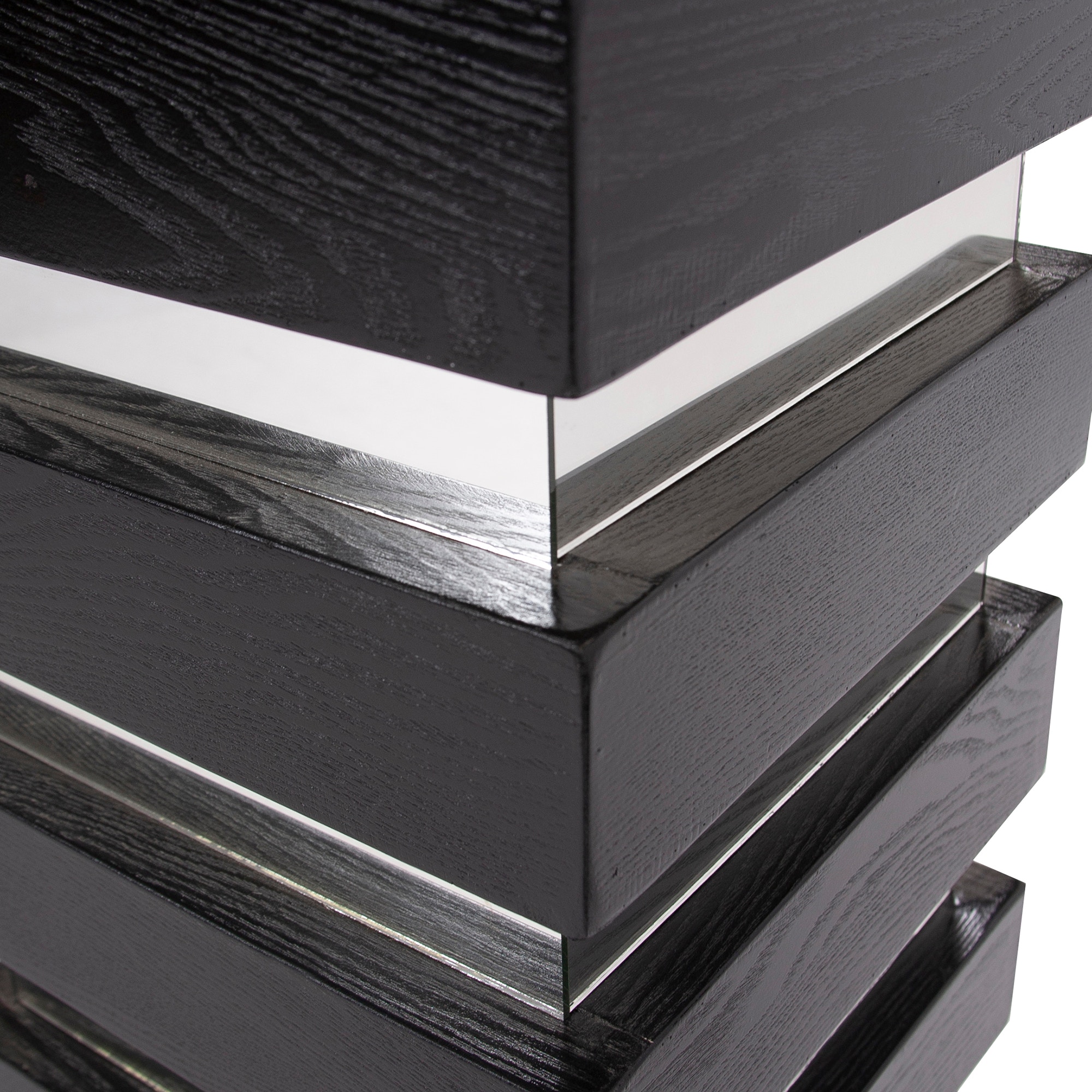 Howard Elliott Accessories Stepped Black Wood Veneer Pedestal with