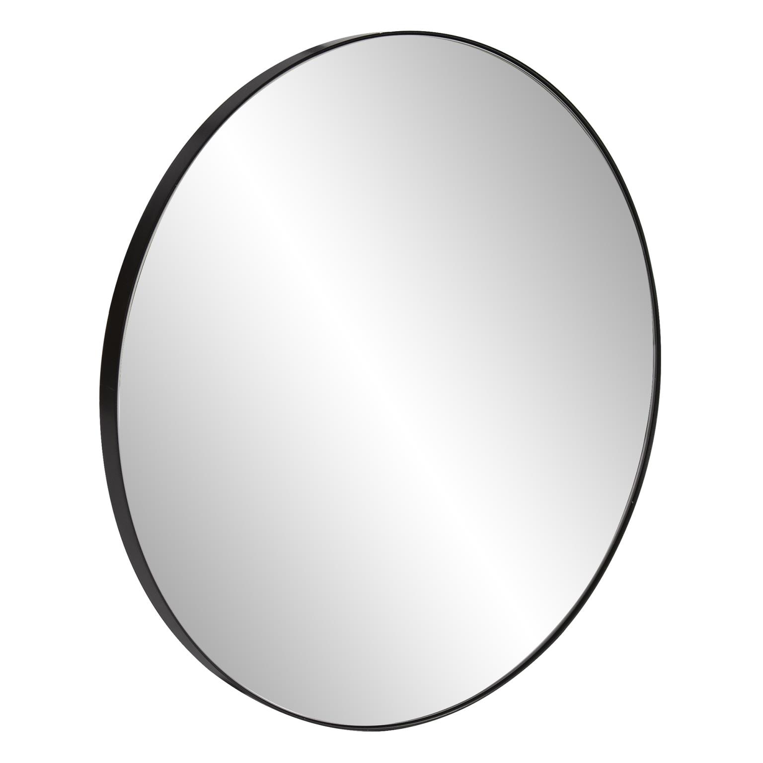 Howard Elliott Van Buren Brushed Black Round Mirror 94059