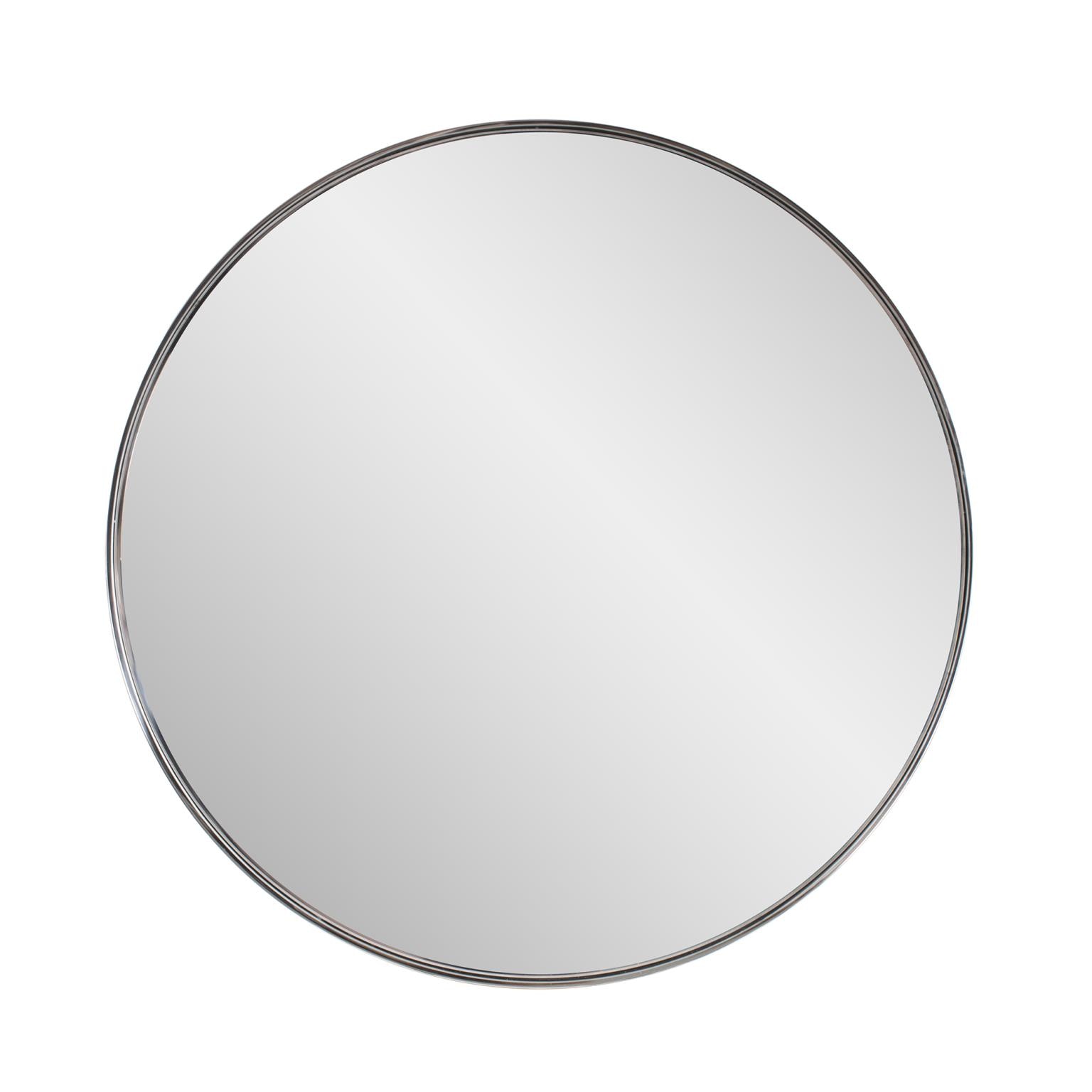 Howard Elliott Steele Polished Silver Round Mirror 94171