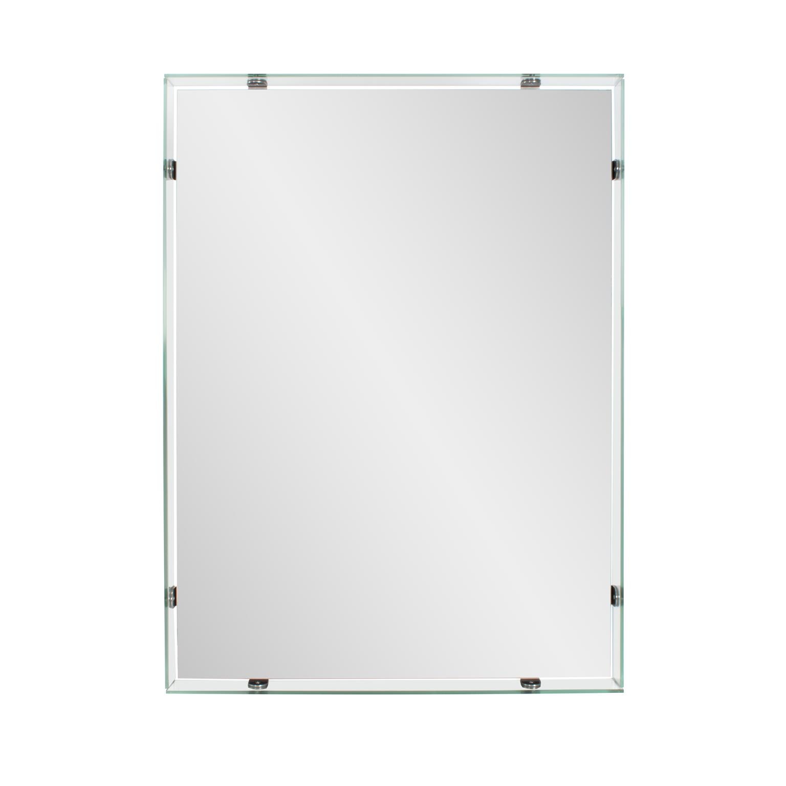 Howard Elliott Vivaldo Floating Vanity Mirror with Glass Box Frame 94193