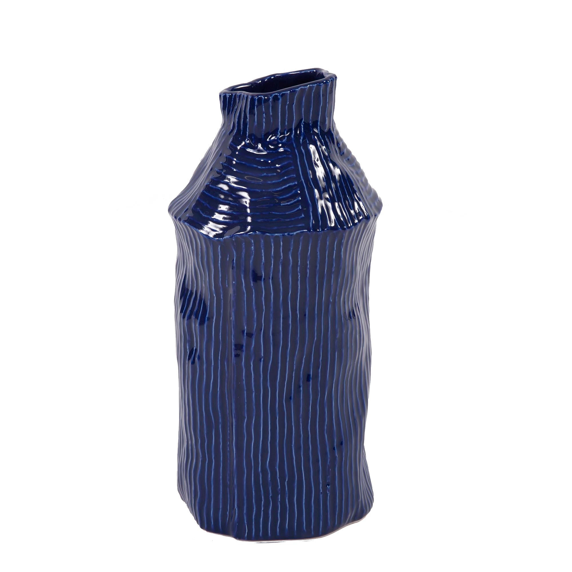 Howard Elliott Lipari Cylindrical Jagged Edged Free Formed Vase 89136