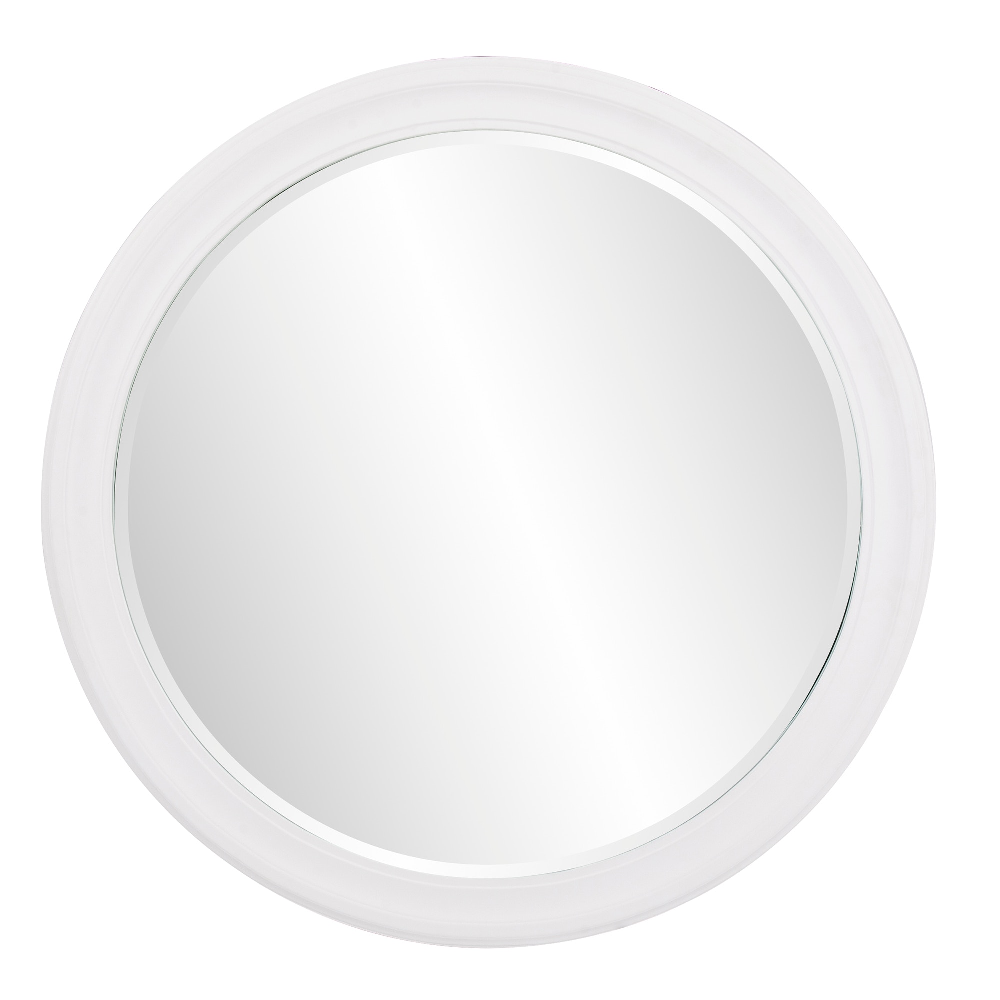 George Matte White Round Mirror HR53123