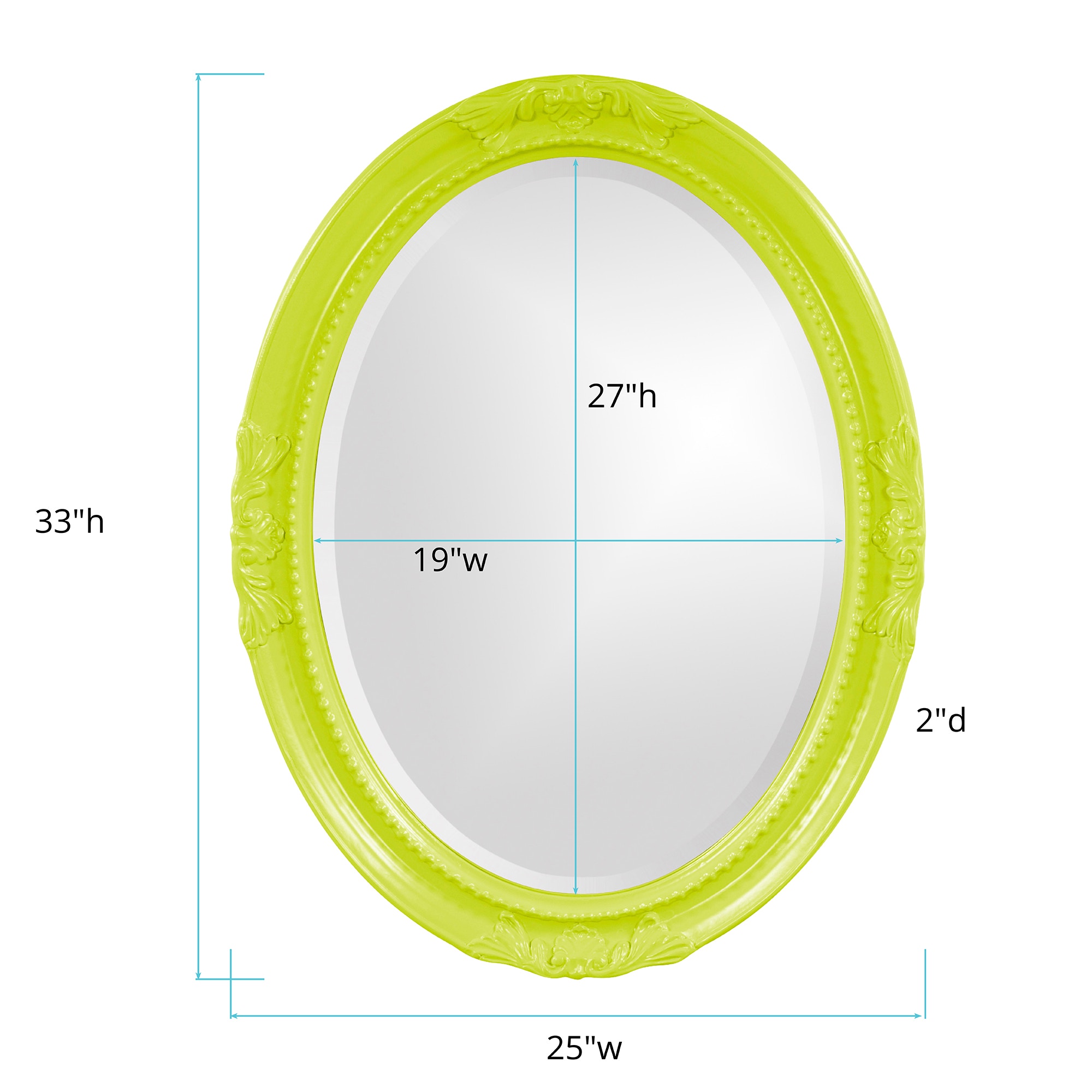 Howard Elliott Accessories Queen Ann Mirror Glossy Green 40101MG