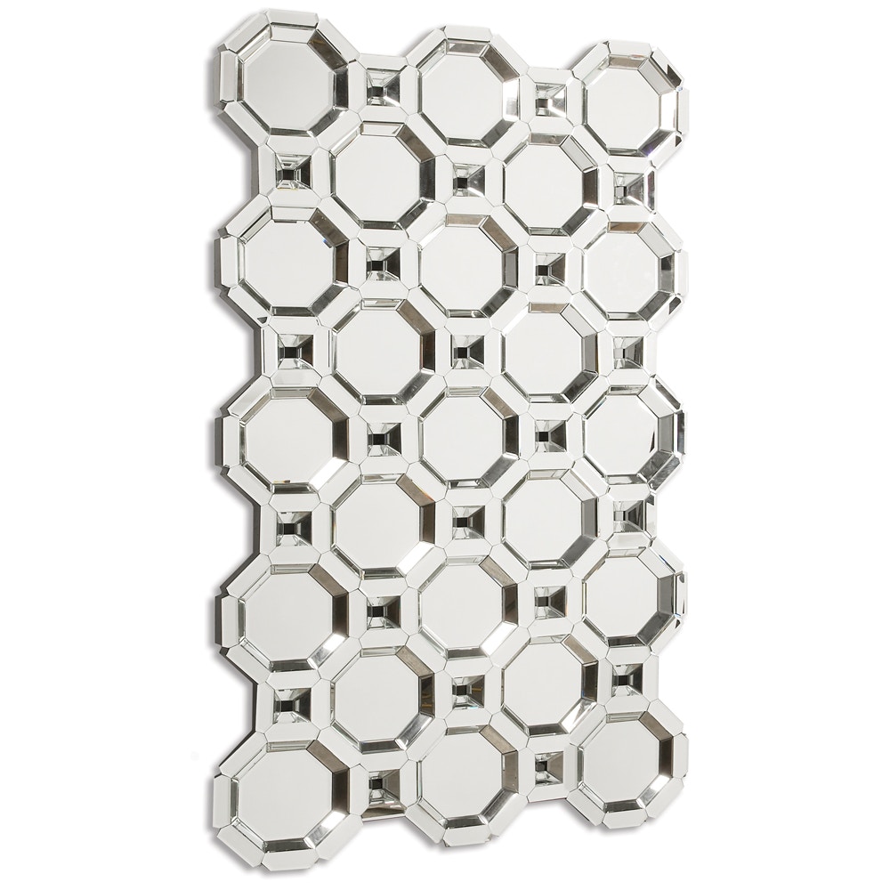 Howard Elliott Smokey Gray Square Mirrored Product Display