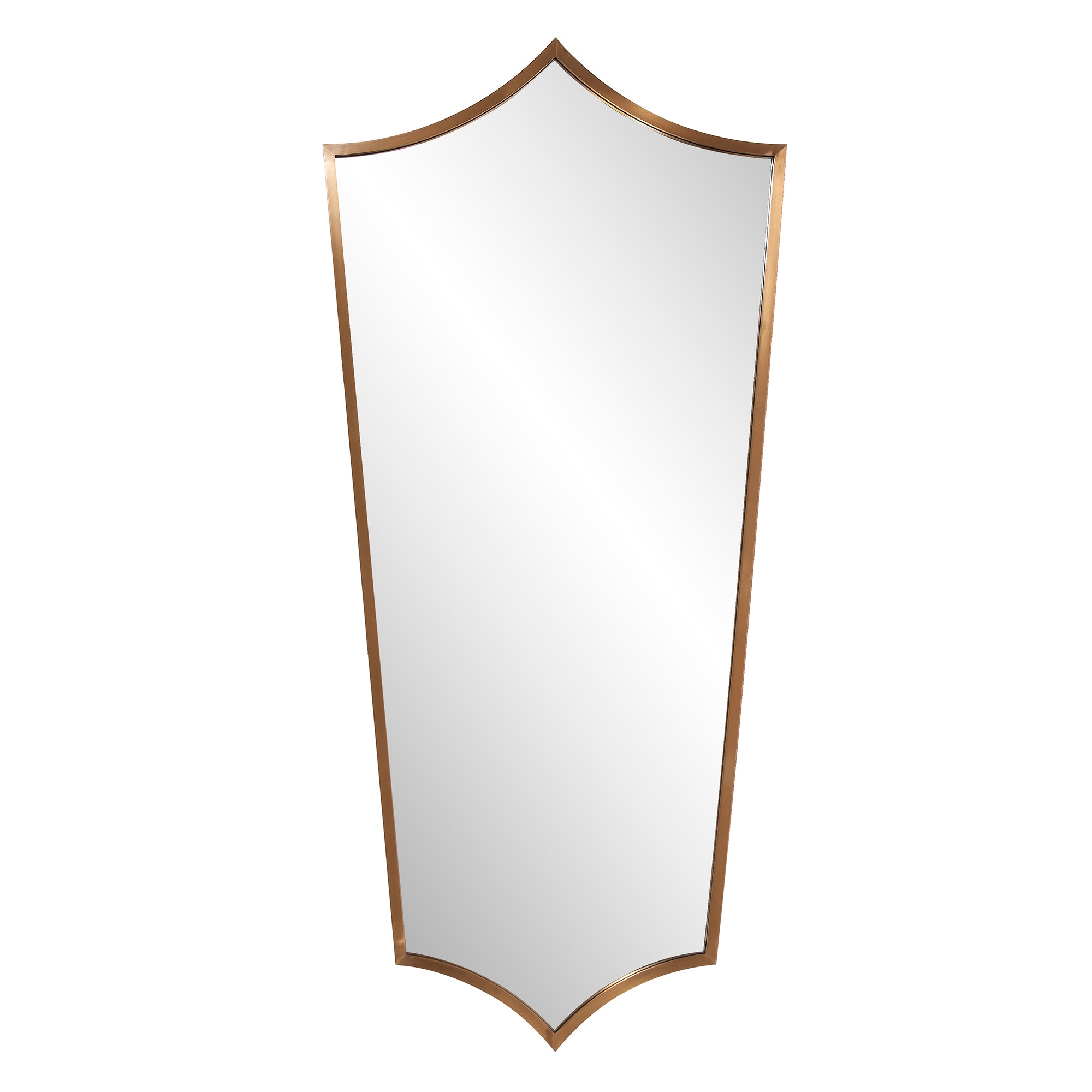 Howard Elliott Antioch Brushed Brass Shield Mirror 94067