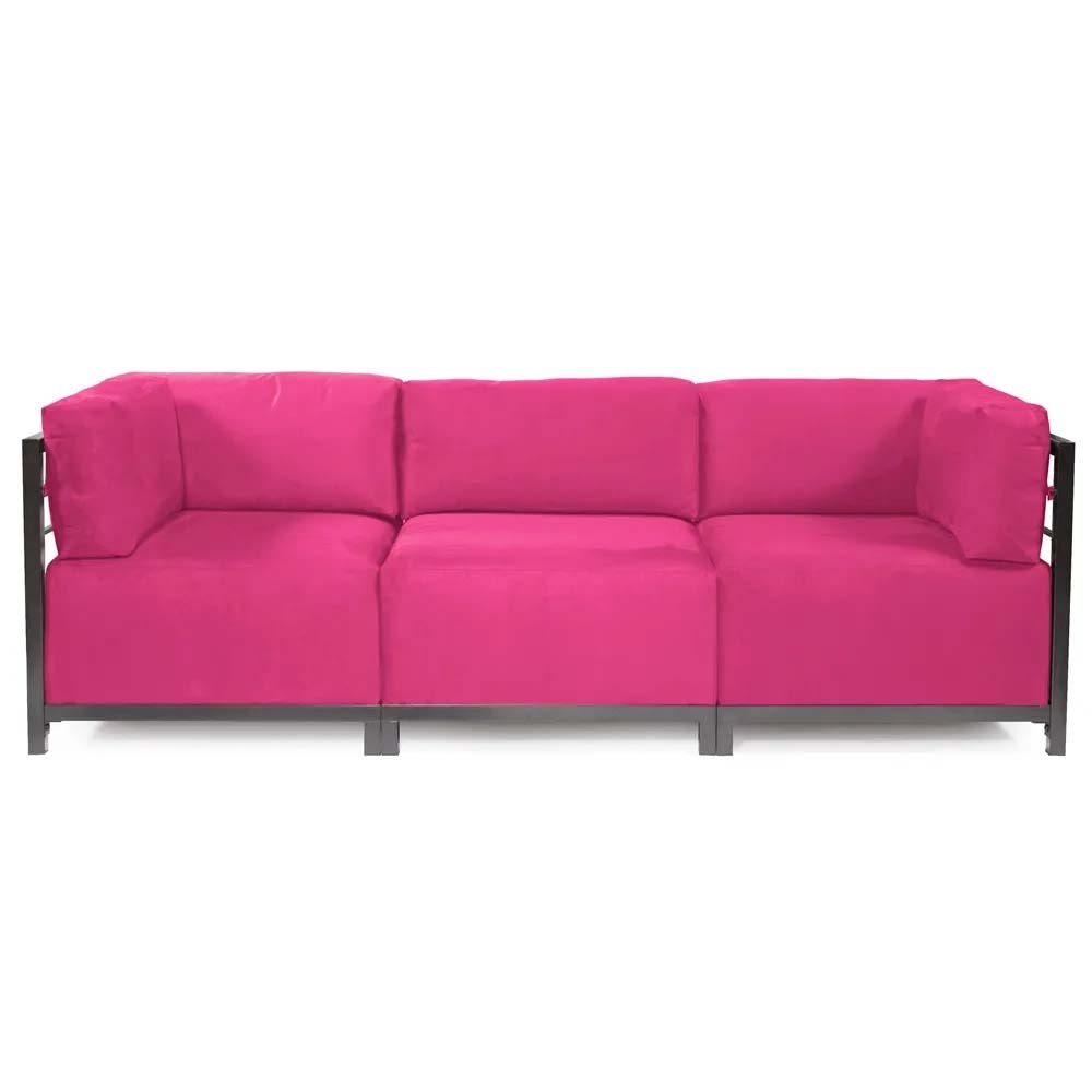 Howard Elliott Axis 3 PC Sectional -  Regency Fuchsia Titanium Frame K923T-296