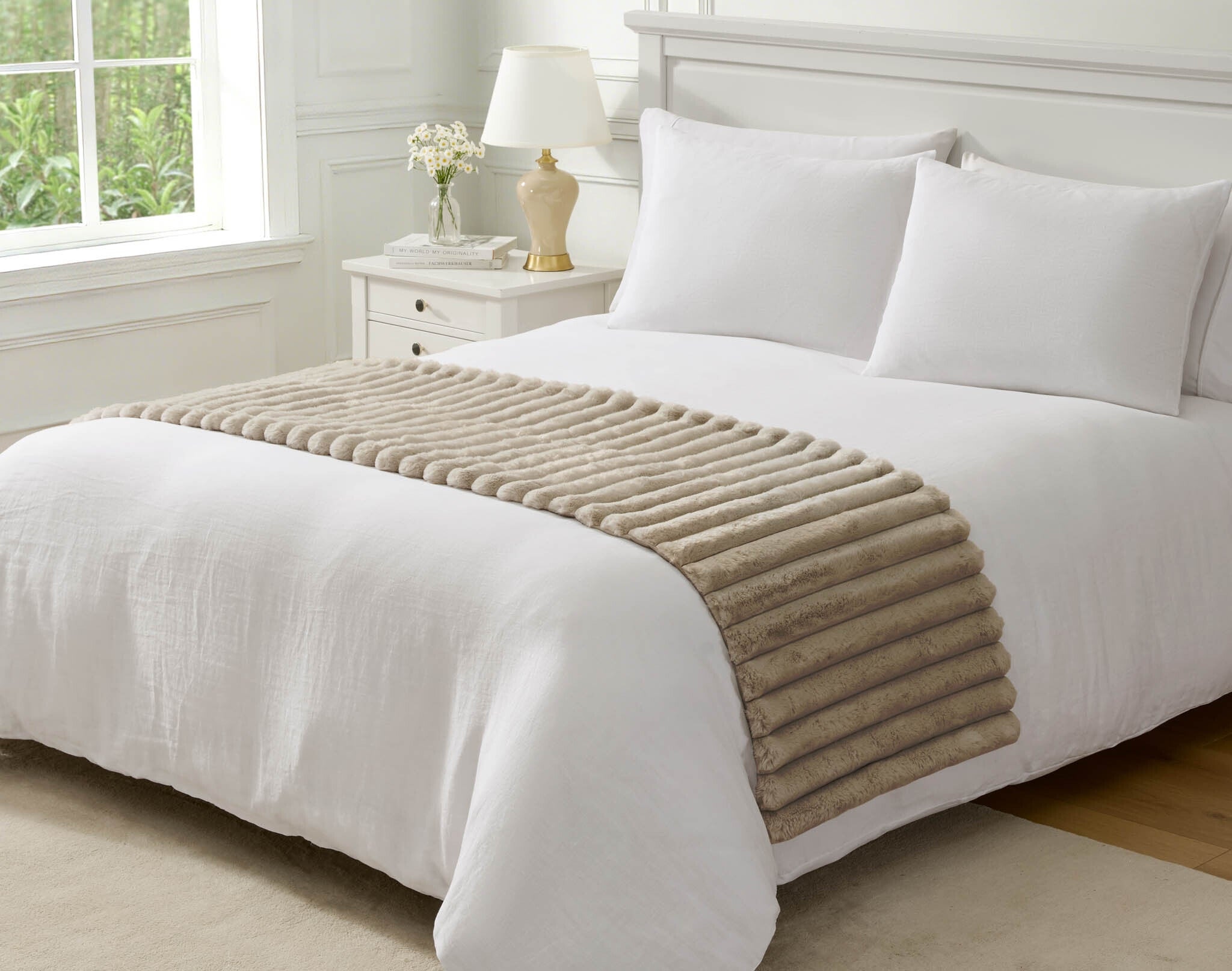 Hallmart Collectibles Ethan Taupe Bed Runner 24Ã—80-APR 20-30-2026 25502