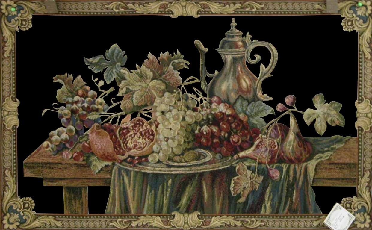  T-820F Grapes and Pomegranates Black Tapestry 30x45 28129