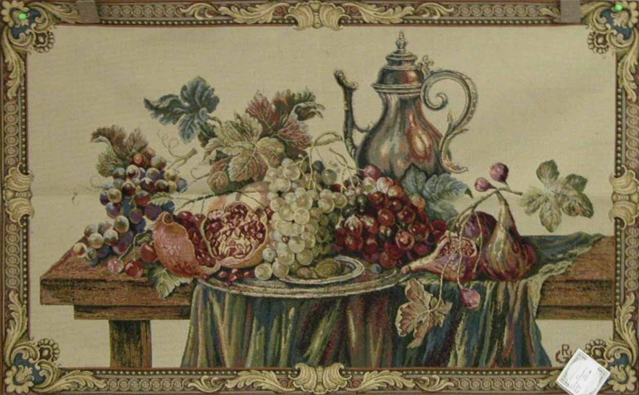  T-820F Grapes and Pomegranates Ivory Tapestry 30x45 28130