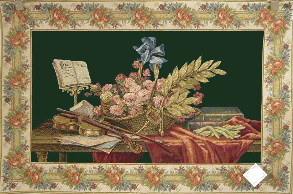 Violin/Green Italian Tapestry Tapestry 36x46 28155