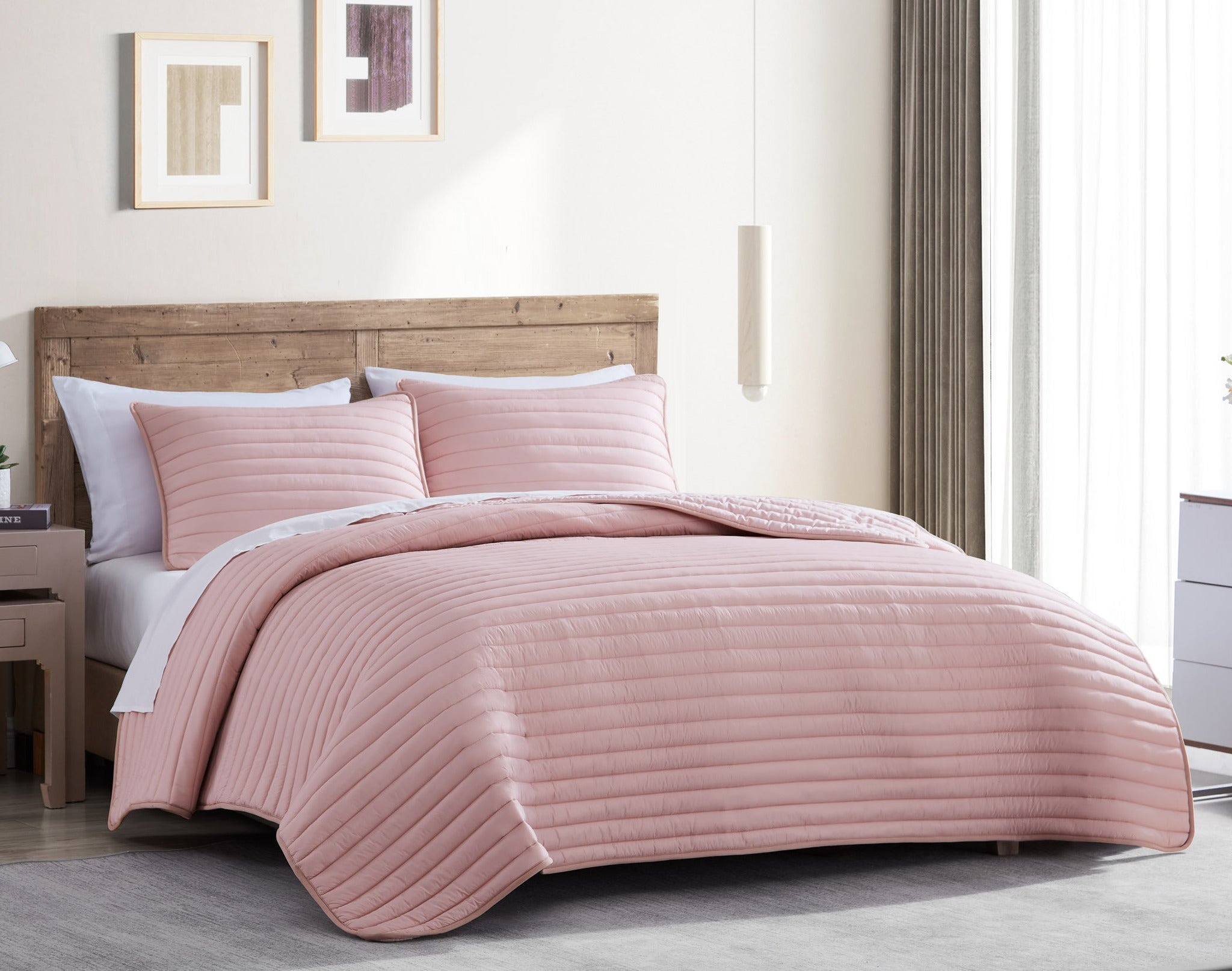  Puffer 2pc Comforter Twin Blush 83766