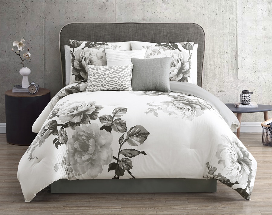 Hallmart Collectibles Bedroom Rachel Black Grey Comforter Set 82132 Exotic Home Coastal Outlet