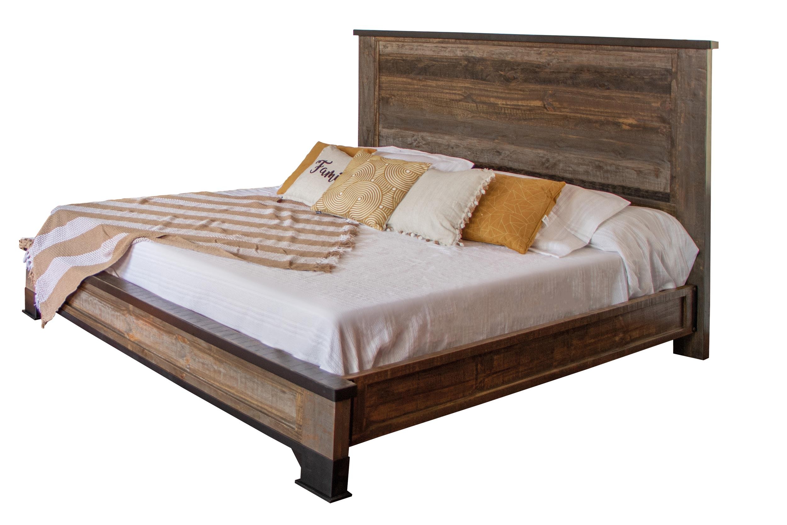 International Furniture Direct Bedroom Antique Gray California King Bed
