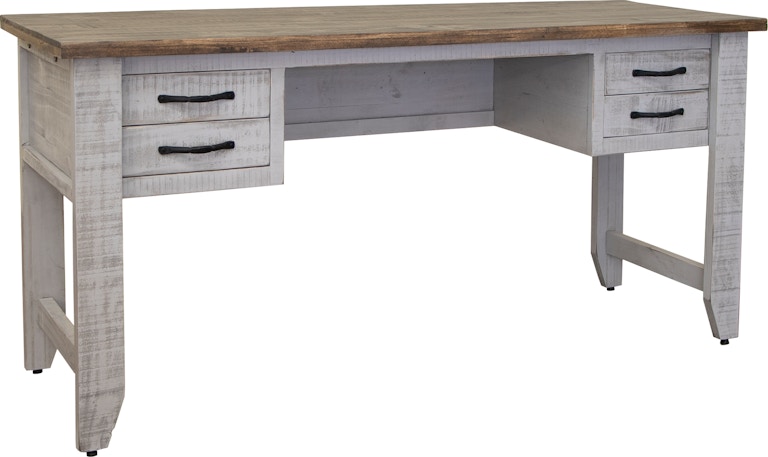 International Furniture Direct Pueblo Gray 4 Drawer Desk IFD3401DSK