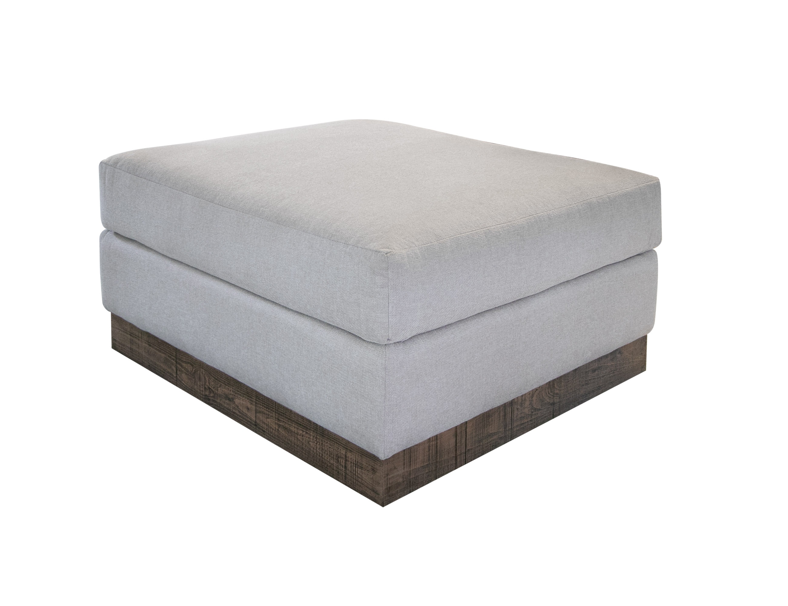  Wooden Frame and Base, Upholstered Square Ottoman 