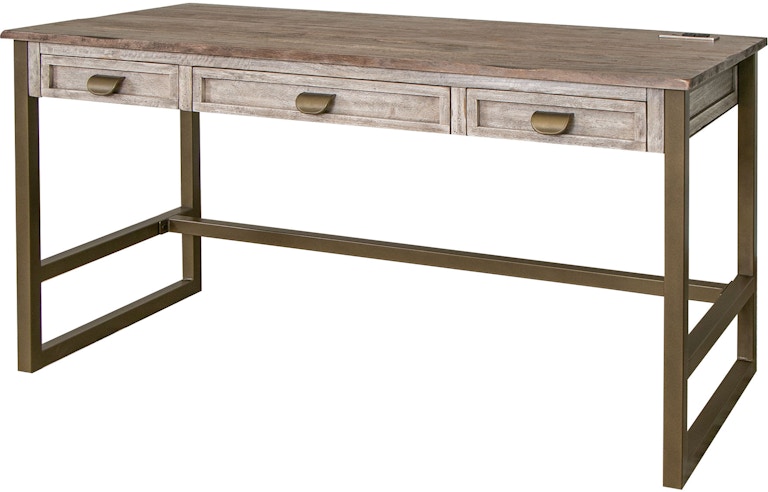 International Furniture Direct Sahara Iron Base 3 Drawer Desk IFD2951DSK