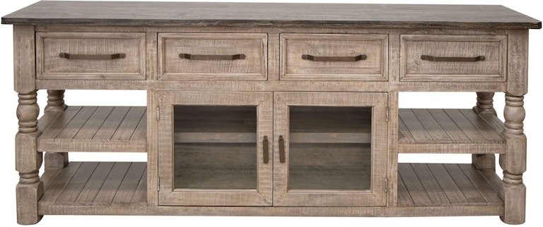 International Furniture Direct Natural Stone 4 Drawer 2 Doors 80" TV Stand IFD4091STN80