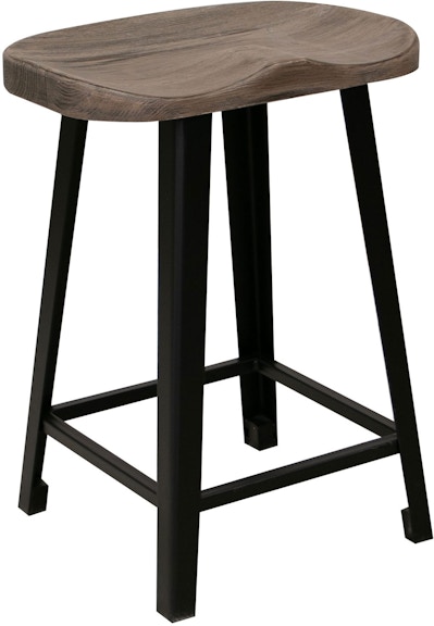 International Furniture Direct Blacksmith 24" Wooden Stool IFD2321STL