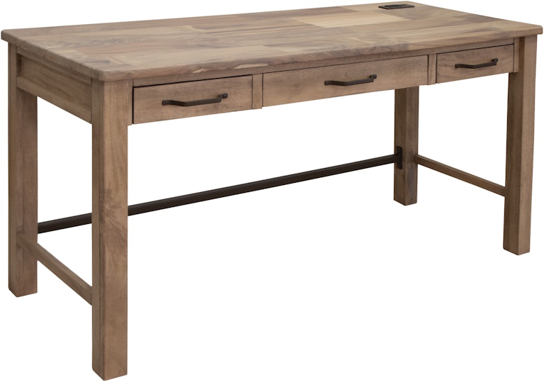 International Furniture Direct Natural Parota 3 Drawer Desk IFD8681DSK
