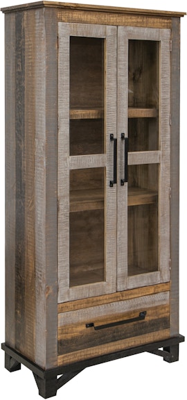 International Furniture Direct Loft Brown 1 Drawer, 2 Doors Cabinet IFD6441CAB