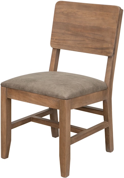 International Furniture Direct Natural Parota Upholstered Seat Wooden Chair IFD8681CHR