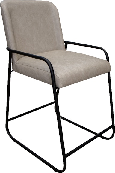 International Furniture Direct Comala Wooden Frame and Metal Base 24" Upholstered Barstool IUP800-BST24-210