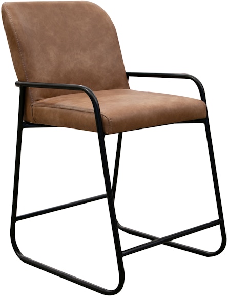 International Furniture Direct Comala Wooden Frame and Metal Base, 24" Upholstered Barstool IUP800-BST24-202
