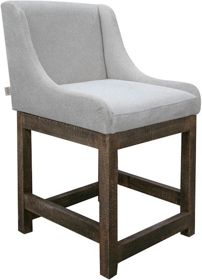 International Furniture Direct Gray Wooden Frame and Base, 24" Upholstered Barstool IUP700-BST24-161